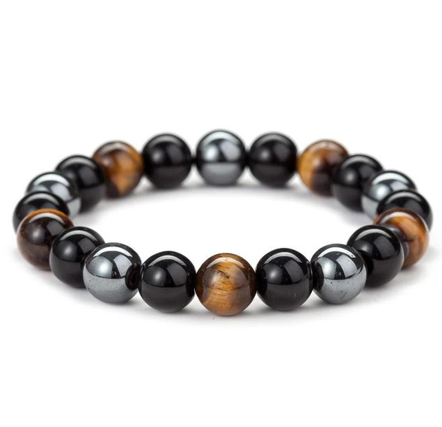 Triple Protection Bracelet - Tiger’s Eye, Obsidian, Hematite