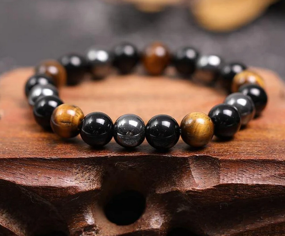 Triple Protection Bracelet - Tiger’s Eye, Obsidian, Hematite