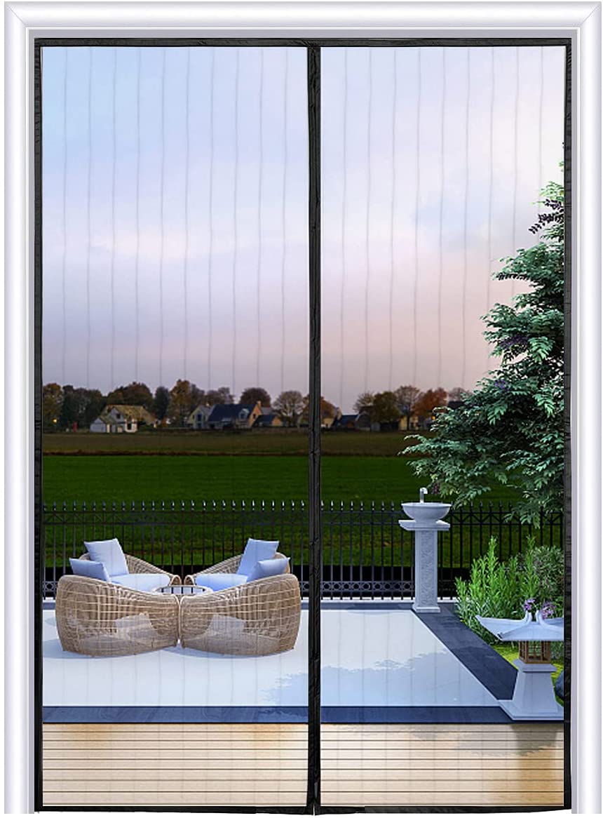 Homearda Magnetic Screen Door -Full Frame Velcro - New Upgraded -Weights in Bottom -39'' X 83''